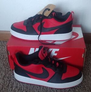 Nike Court Borough Low Recraft GS Red Black White Athletic Sneaker 6Y DV5456-600